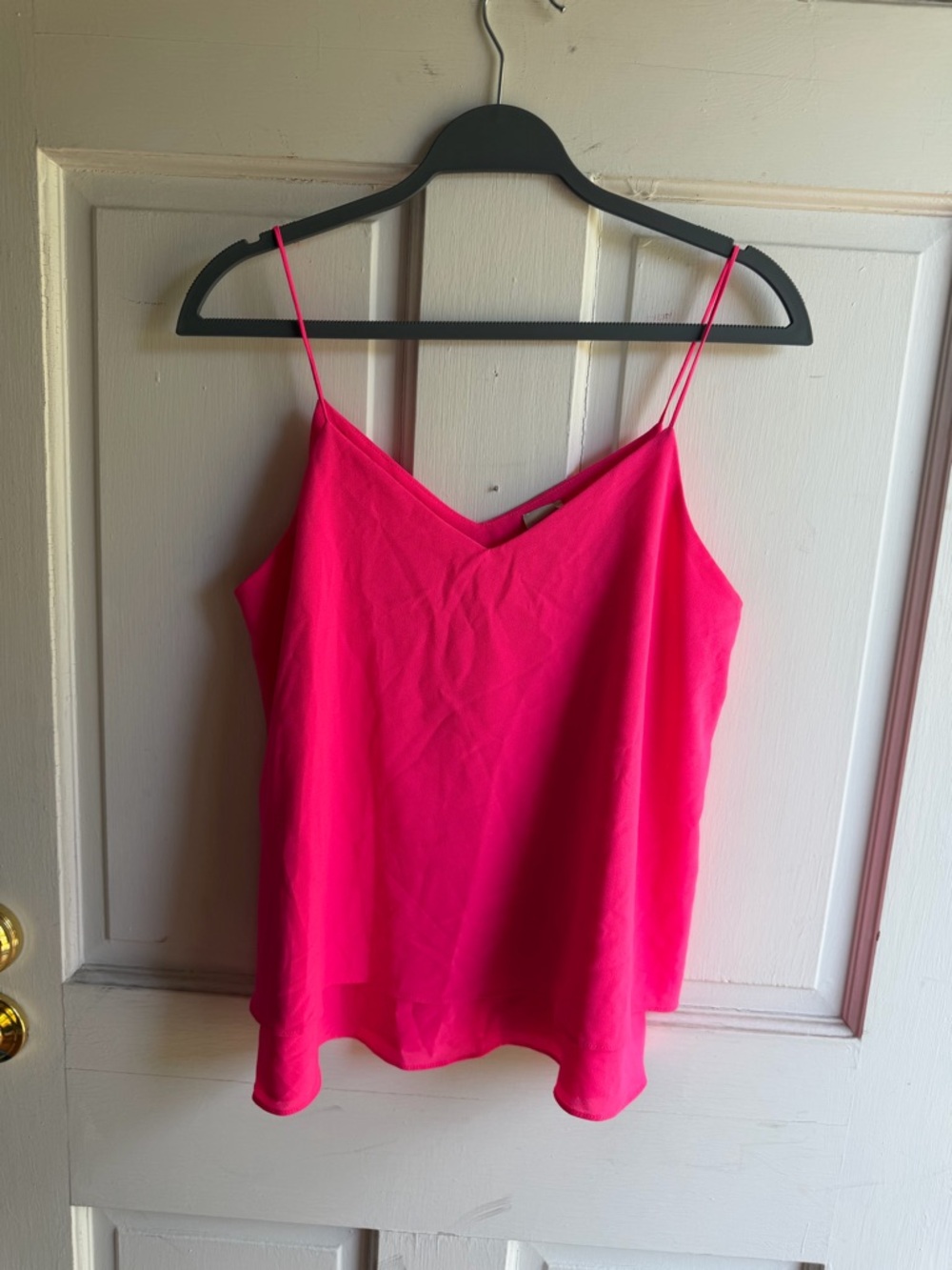 Women’s Hot Pink V-Neck Spaghetti Strap Tank Top